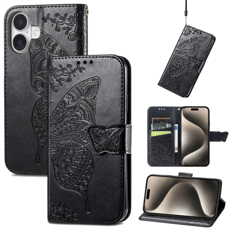 Butterfly Love Flower Embossed Leather Phone Case