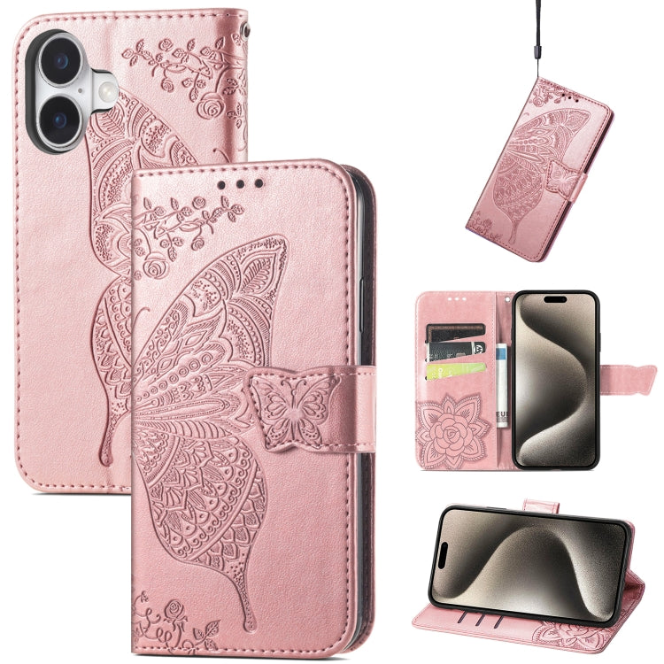 Butterfly Love Flower Embossed Leather Phone Case