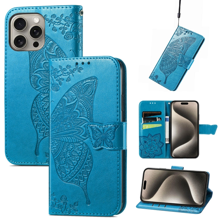 Butterfly Love Flower Embossed Leather Phone Case