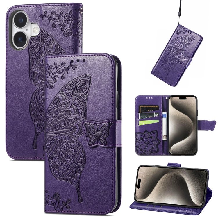 Butterfly Love Flower Embossed Leather Phone Case