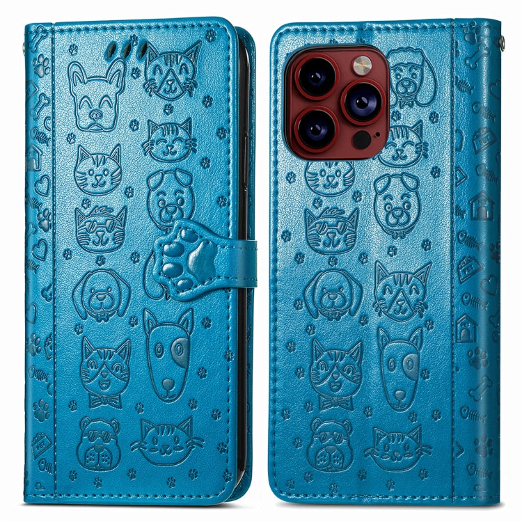 Cat and Dog Embossed Leather Phone Case, Series 1