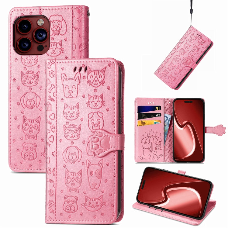 Cat and Dog Embossed Leather Phone Case, Series 1