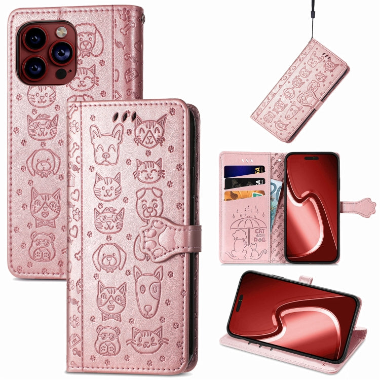 Cat and Dog Embossed Leather Phone Case, Series 1