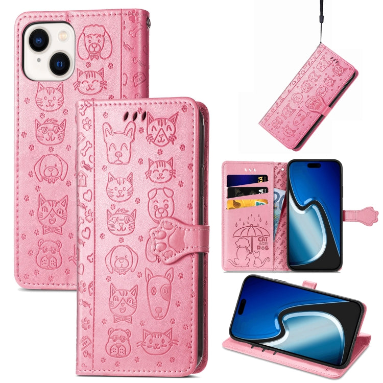 Cat and Dog Embossed Leather Phone Case, Series 1