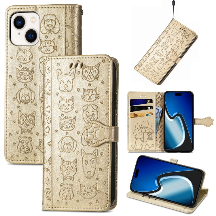 Cat and Dog Embossed Leather Phone Case, Series 1