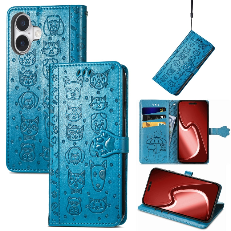 Cat and Dog Embossed Leather Phone Case, Series 1