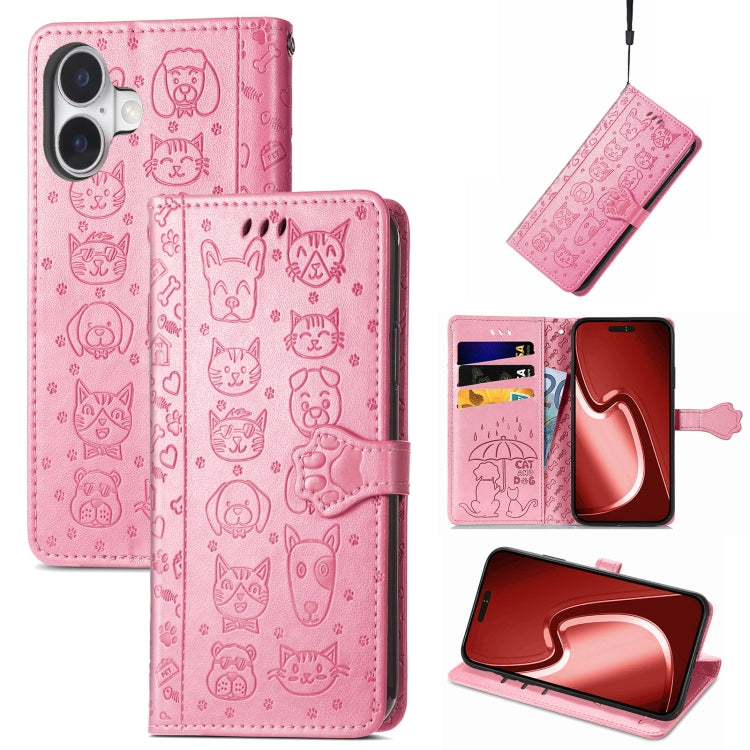 Cat and Dog Embossed Leather Phone Case, Series 1