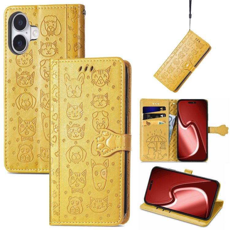 Cat and Dog Embossed Leather Phone Case, Series 1