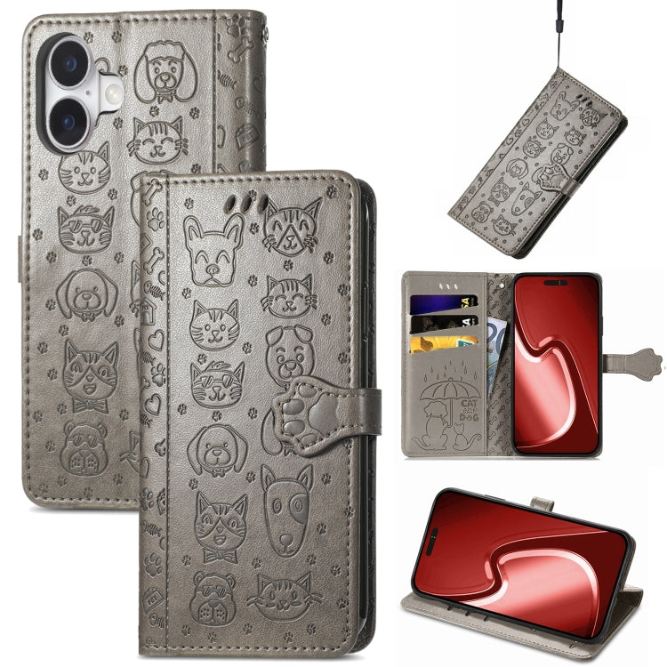 Cat and Dog Embossed Leather Phone Case, Series 1