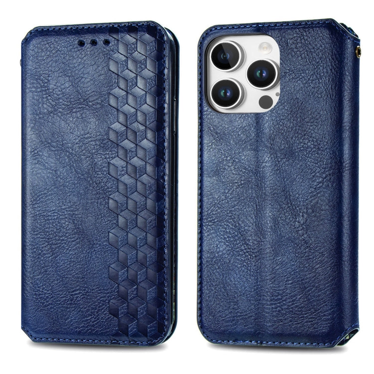 Cubic Grid Pressed Magnetic Leather Phone Case