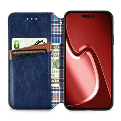 Cubic Grid Pressed Magnetic Leather Phone Case