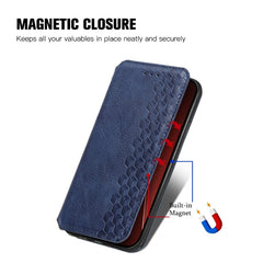 Cubic Grid Pressed Magnetic Leather Phone Case