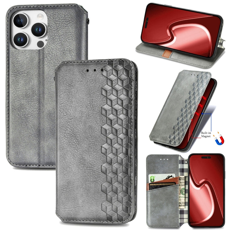 Cubic Grid Pressed Magnetic Leather Phone Case