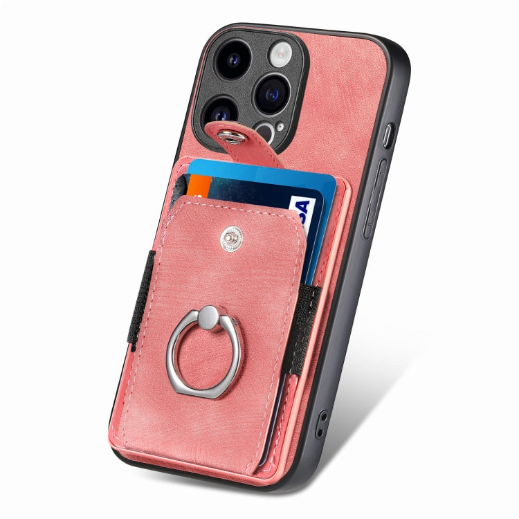 Retro Skin-feel Ring Card Wallet Phone Case, Series 1