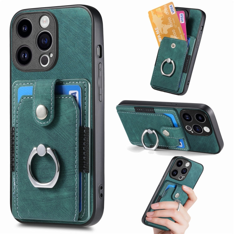 Retro Skin-feel Ring Card Wallet Phone Case, Series 1