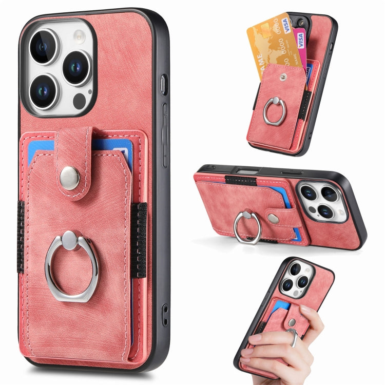 Retro Skin-feel Ring Card Wallet Phone Case, Series 1