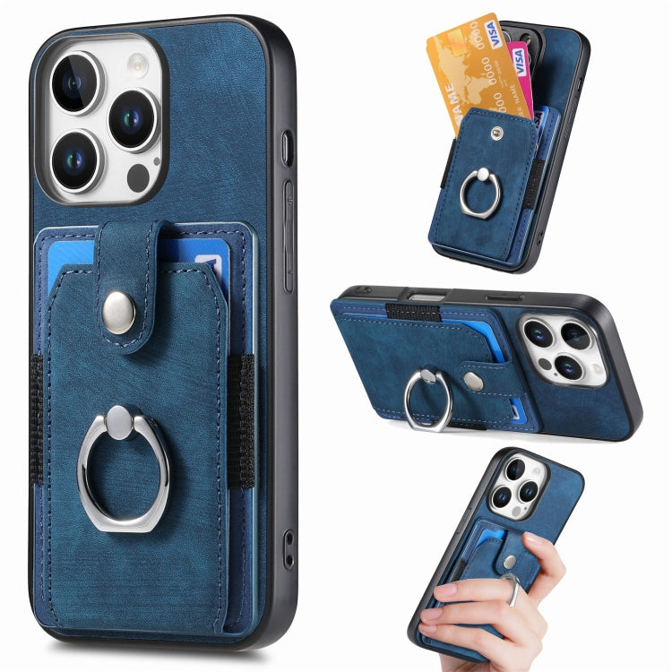 Retro Skin-feel Ring Card Wallet Phone Case, Series 1