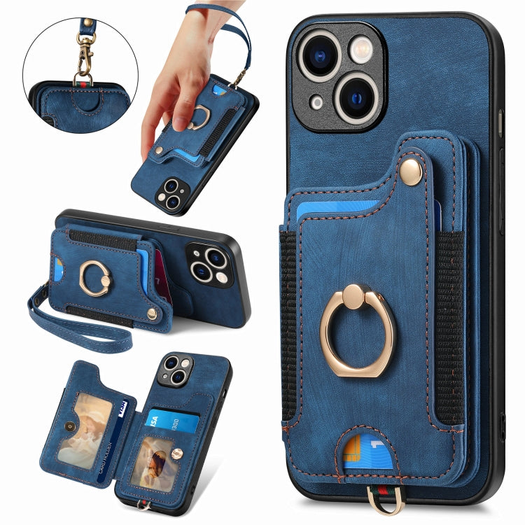 Retro Skin-feel Ring Multi-card Wallet Phone Case, Series 1