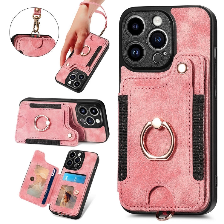 Retro Skin-feel Ring Multi-card Wallet Phone Case, Series 1