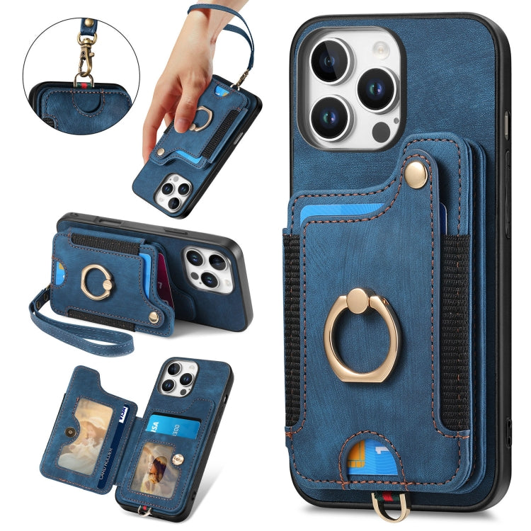 Retro Skin-feel Ring Multi-card Wallet Phone Case, Series 1