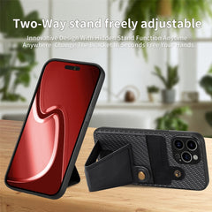 Carbon Fiber Wallet Flip Card K-shaped Holder Phone Case, Series 1