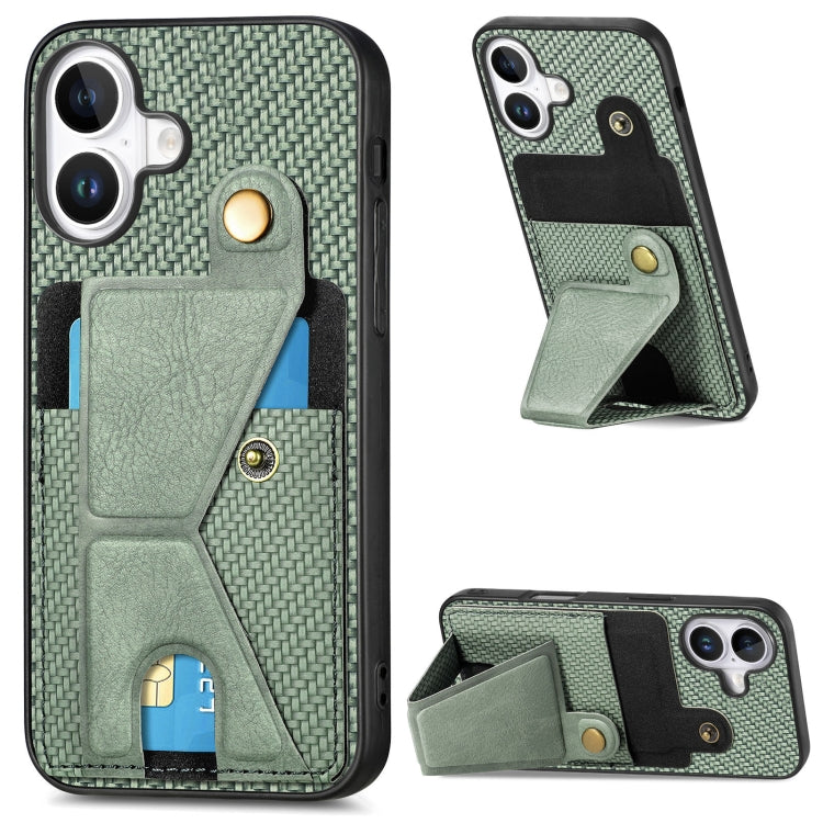 Carbon Fiber Wallet Flip Card K-shaped Holder Phone Case, Series 1