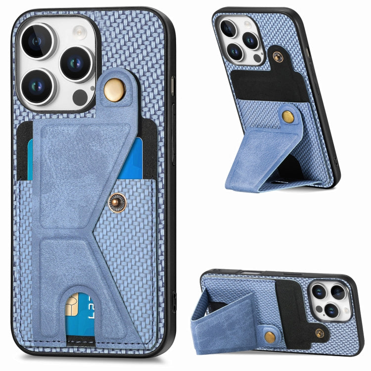 Carbon Fiber Wallet Flip Card K-shaped Holder Phone Case, Series 1