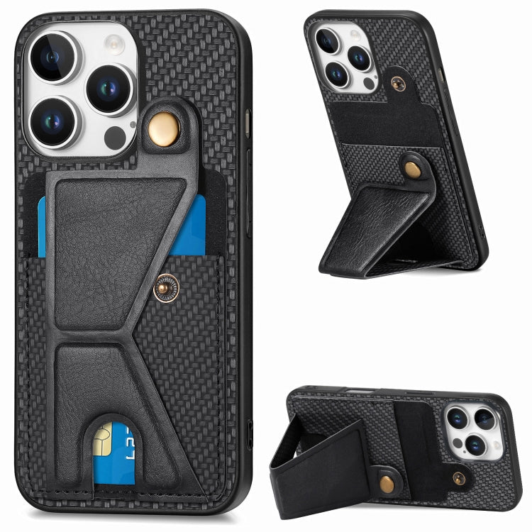 Carbon Fiber Wallet Flip Card K-shaped Holder Phone Case, Series 1