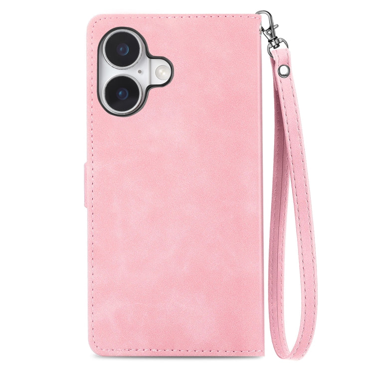 Embossed Flower Zipper Leather Phone Case