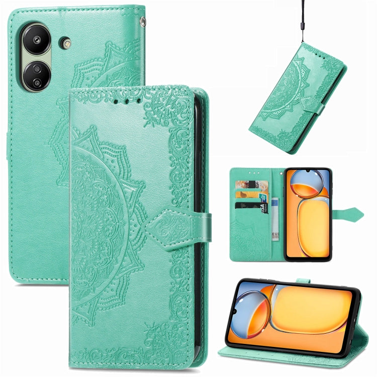 Mandala Flower Embossed Leather Phone Case, Series 1