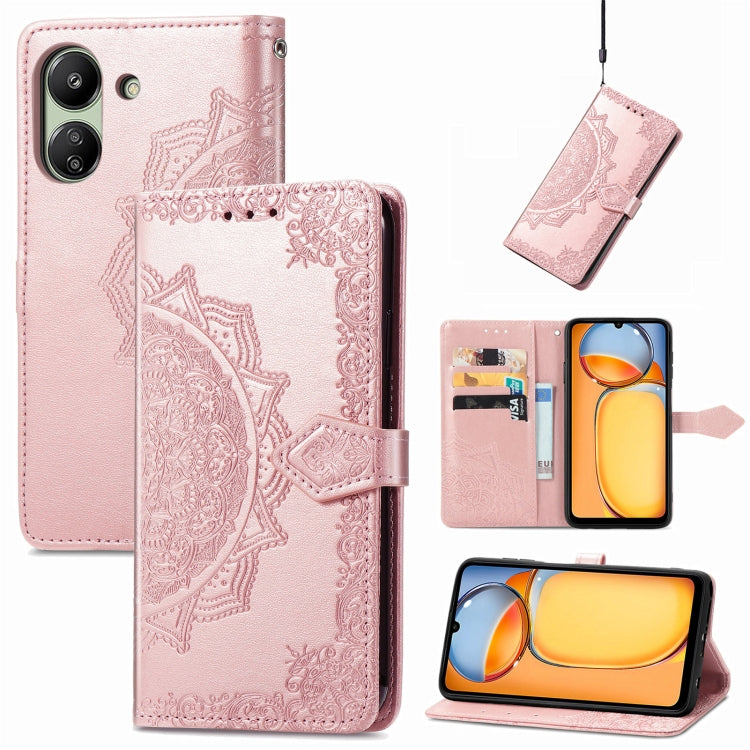 Mandala Flower Embossed Leather Phone Case, Series 1