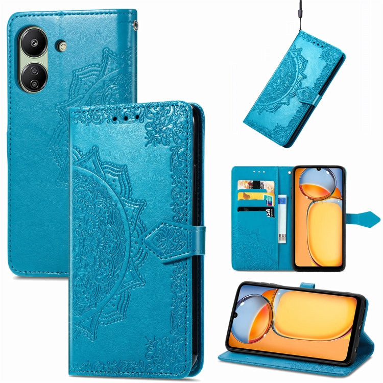 Mandala Flower Embossed Leather Phone Case, Series 1