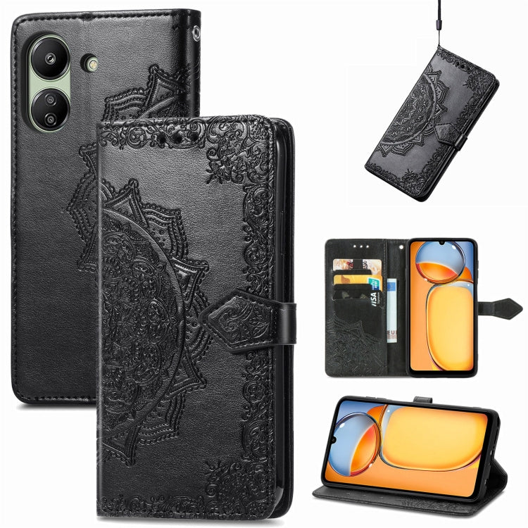 Mandala Flower Embossed Leather Phone Case, Series 1