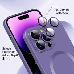 ENKAY MagSafe Matte TPU Phone Case with Lens Film, For iPhone 14, For iPhone 14 Pro, For iPhone 14 Pro Max