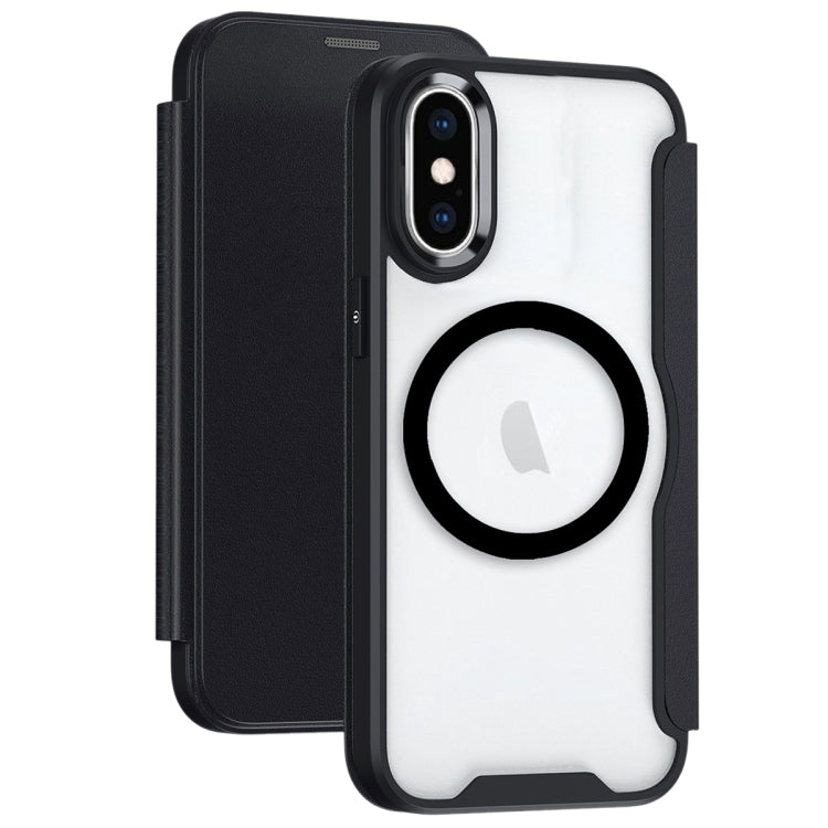 RFID Blocking Adsorption Flip MagSafe Leather Phone Case, For iPhone XR, For iPhone XS Max, For iPhone X
