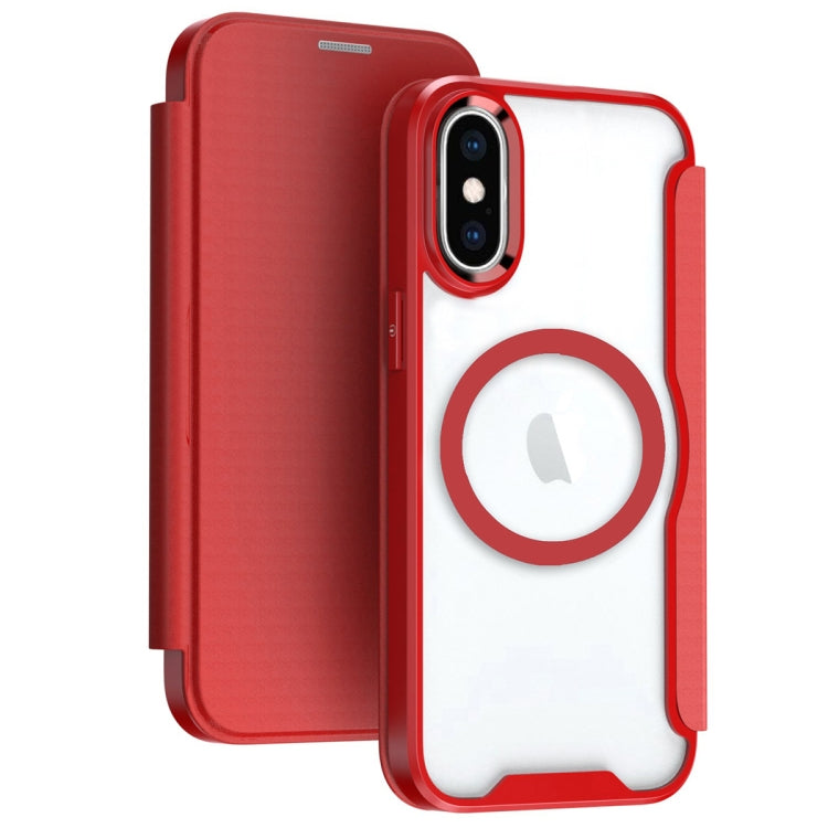 RFID Blocking Adsorption Flip MagSafe Leather Phone Case, For iPhone XR, For iPhone XS Max, For iPhone X