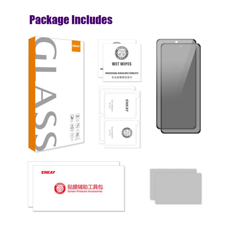 2pcs ENKAY Hat-Prince 28 Degree Anti-peeping Privacy Silk Screen Tempered Glass Film, For Redmi Note 14 4G / 5G, For Xiaomi 14T / 14T Pro, For Redmi K70 / K70e / K70 Pro, For Xiaomi Redmi 12 4G / 5G, For Xiaomi 13T / 13T Pro����������������������������...