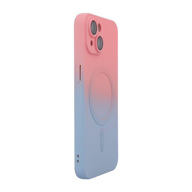 ENKAY Hat-Prince MagSafe Rainbow Gradient Silicone Phone Case with Lens Film, For iPhone 15 Pro Max, For iPhone 15 Pro, For iPhone 15 Plus, For iPhone 15