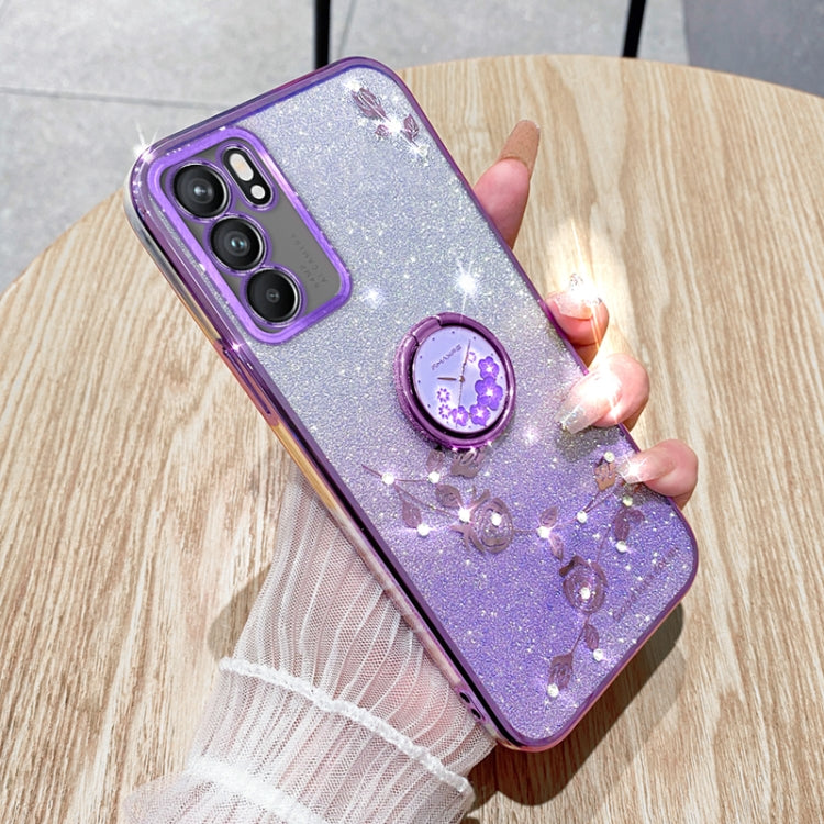 Gradient Glitter Immortal Flower Ring All-inclusive Phone Case