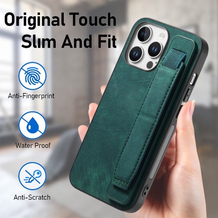 Retro Wristband Holder Leather Back Phone Case