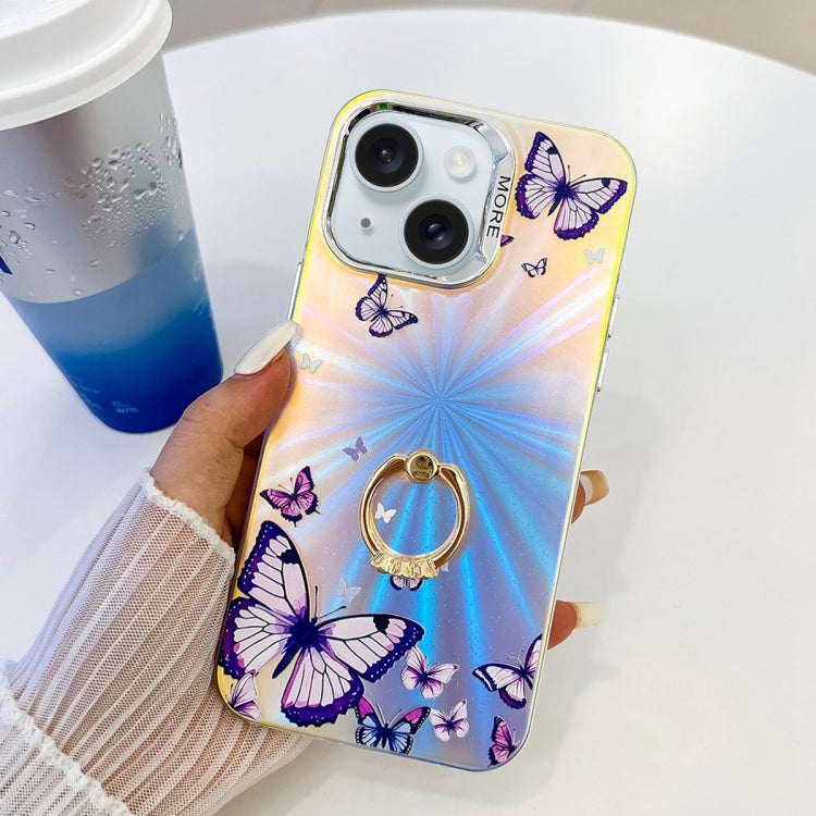 Electroplating Laser Butterfly Ring Holder Phone Case, Series 1