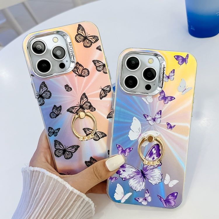 Electroplating Laser Butterfly Ring Holder Phone Case, Series 1