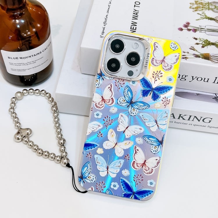 Electroplating Laser Butterfly Phone Case with Wrist Strap, Series 1