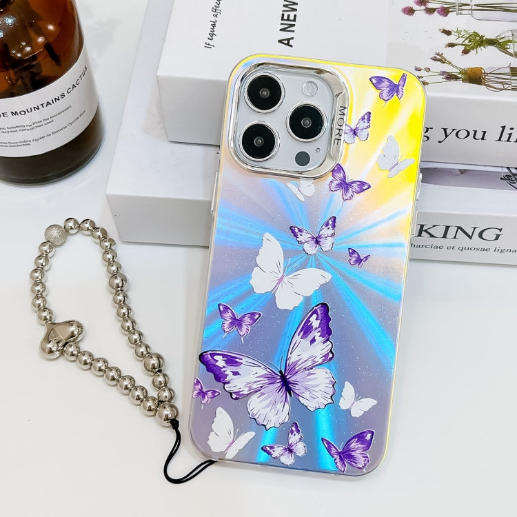 Electroplating Laser Butterfly Phone Case with Wrist Strap, Series 1