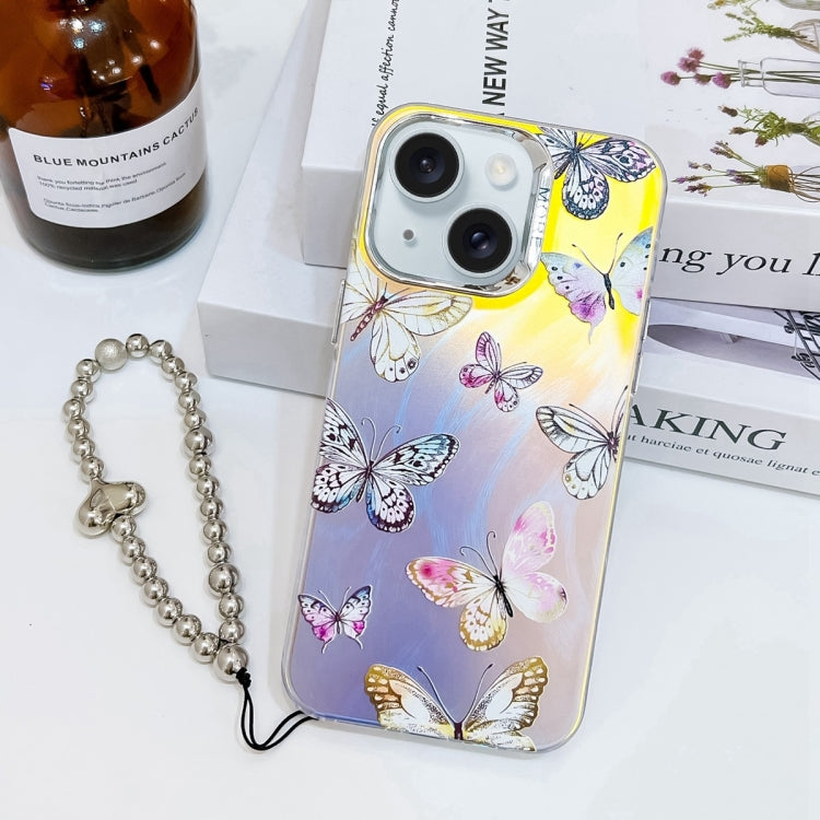 Electroplating Laser Butterfly Phone Case with Wrist Strap, Series 1