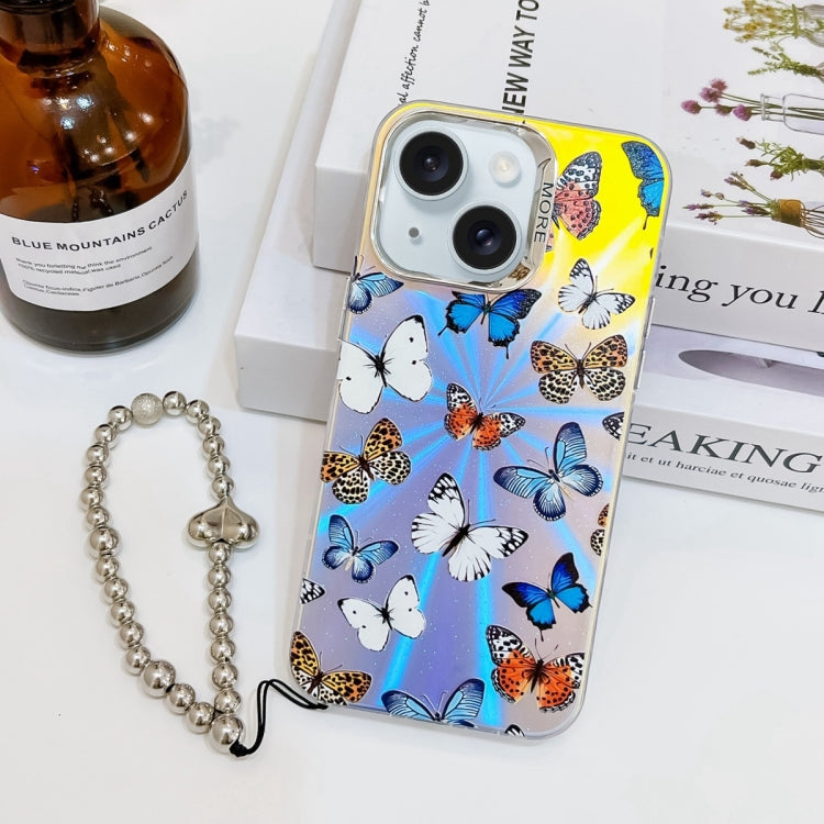 Electroplating Laser Butterfly Phone Case with Wrist Strap, Series 1