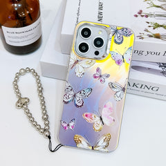 Electroplating Laser Butterfly Phone Case with Wrist Strap, Series 1