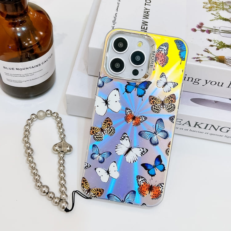 Electroplating Laser Butterfly Phone Case with Wrist Strap, Series 1