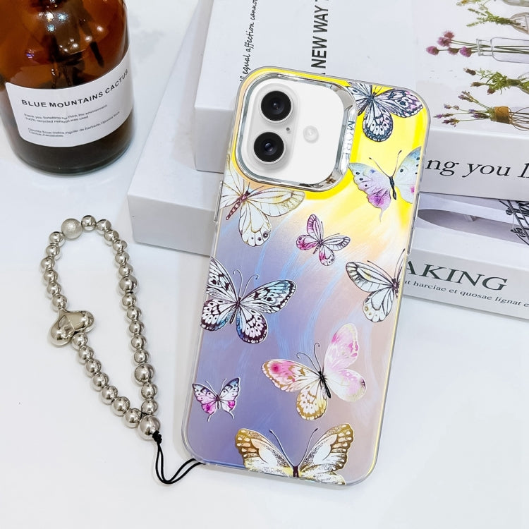 Electroplating Laser Butterfly Phone Case with Wrist Strap, Series 1