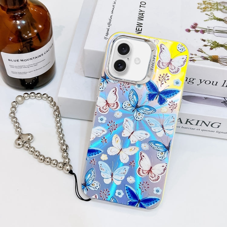 Electroplating Laser Butterfly Phone Case with Wrist Strap, Series 1